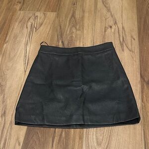 J. Crew faux leather black mini skirt